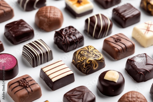 Assorted Chocolate Treats Arranged in Beautiful Pattern Display