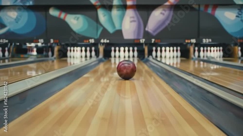 bowling ball and pins