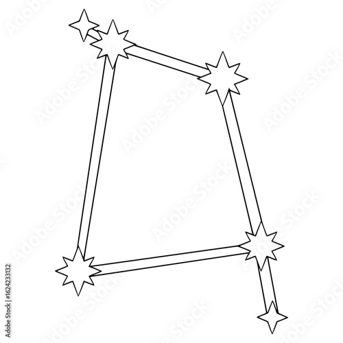 Corvus constellation illustration hand drawn outline vector