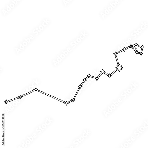 Hydra constellation illustration hand drawn outline vector