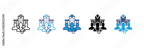 Medical Team icon set multiple style collection