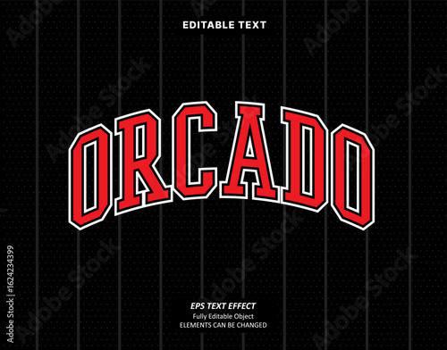 Editable Text Effect Vector of Black Jersey back college Red name team sport printable embroidery Design for club, garment, printing, merchandise, basketball, baseball, football