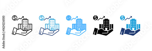 Valuation icon set multiple style collection