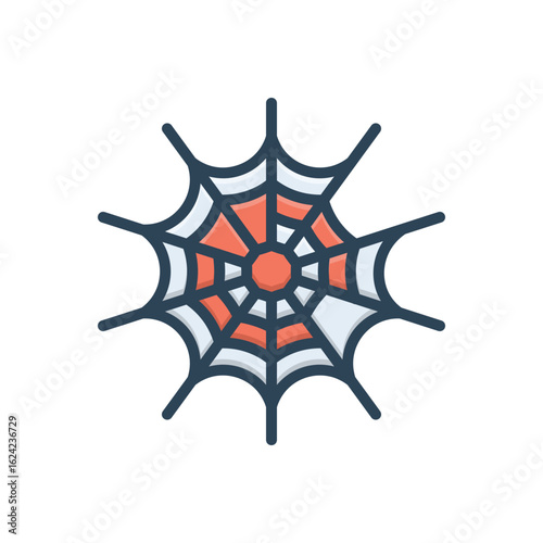 Color illustration icon for cobweb