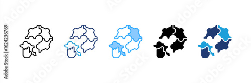 Contribution icon set multiple style collection