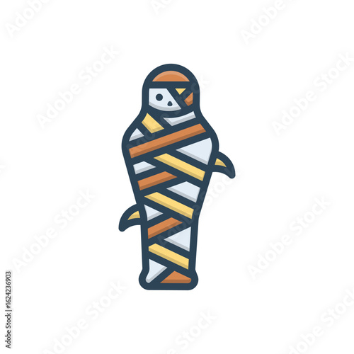 Color illustration icon for mummy
