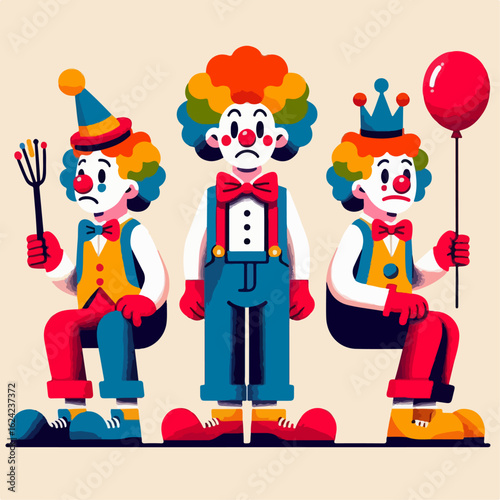 flat illustration of circus performers