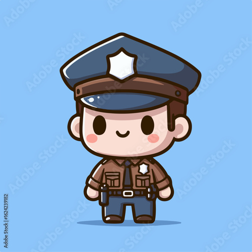 vector illustration of funny police officer
