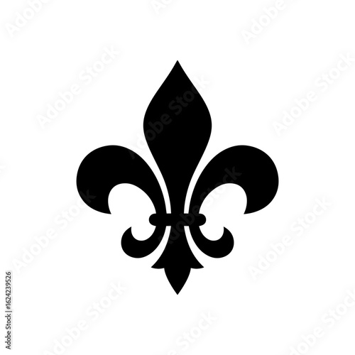 Fleur de lis icon silhouette vector flat illustration design. 