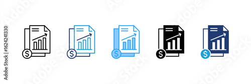Profit icon set multiple style collection
