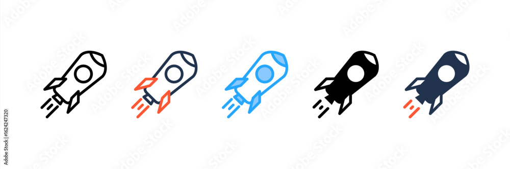 Launch icon set multiple style collection Launch icon set multiple style collection