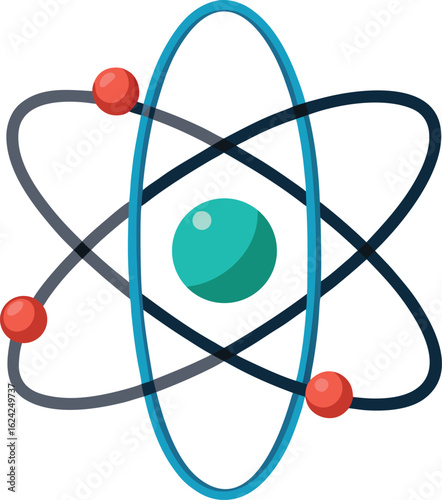 atom orbit electrons vector clean white background
