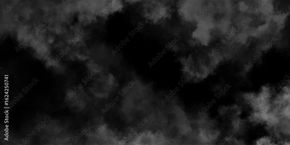 Fototapeta premium Abstract ash cloud and smoke texture in dark background. White Black fog effect transparent smoke isolated dark dramatic sky with black stormy clouds. Grunge creative and decorative fractal smoke art