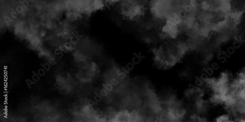 Abstract ash cloud and smoke texture in dark background. White Black fog effect transparent smoke isolated dark dramatic sky with black stormy clouds. Grunge creative and becorative fractal somke art