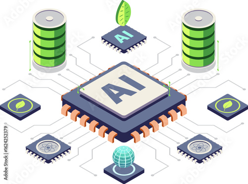 Isometric Low-Power AI Chip with Sustainable Technology Components