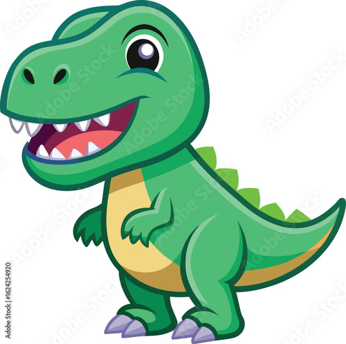 dinosaur t rex cartoon sticker clean white background