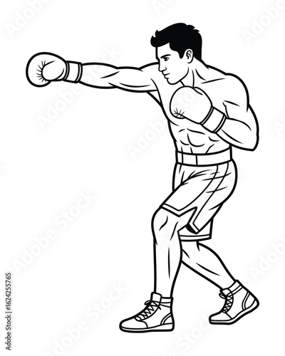 Boxer throwing a powerful punch in a dynamic pose