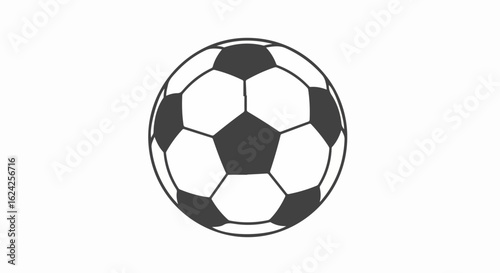 Classic Black and White Soccer Ball with Hexagonal and Pentagonal Panels