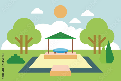 outdoor yoga zone integrated into garden landscape (1).eps