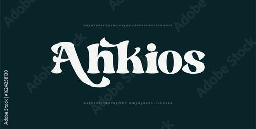 Classy elegant font, vintage type or luxury premium typeface, vector English royal alphabet. Classic typography in modern or old art deco style, serif letters for modern or retro poster font