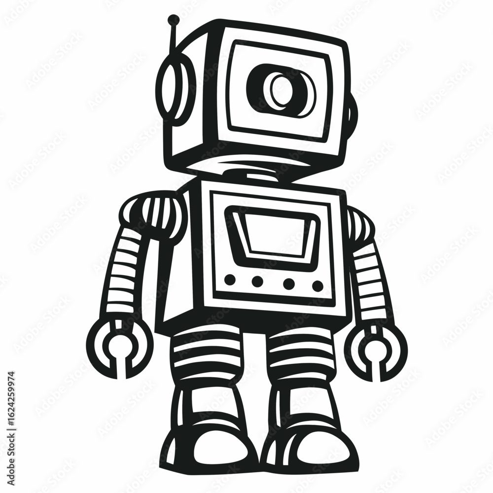 Fototapeta premium Cute Retro Robot Illustration