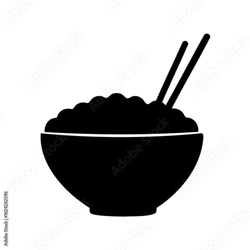 rice bowl silhouette vector, rice bowl icon