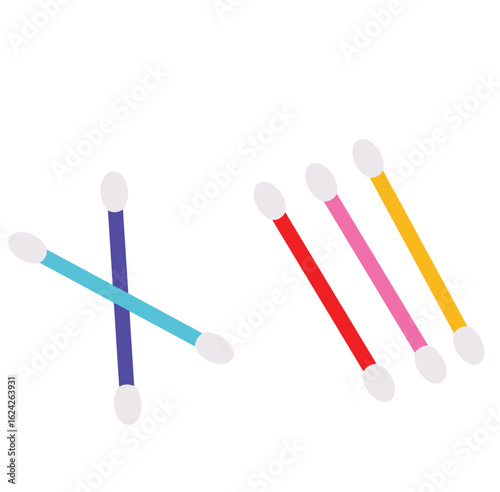Cute cartoon hand drawn vector Cotton swab clipart.