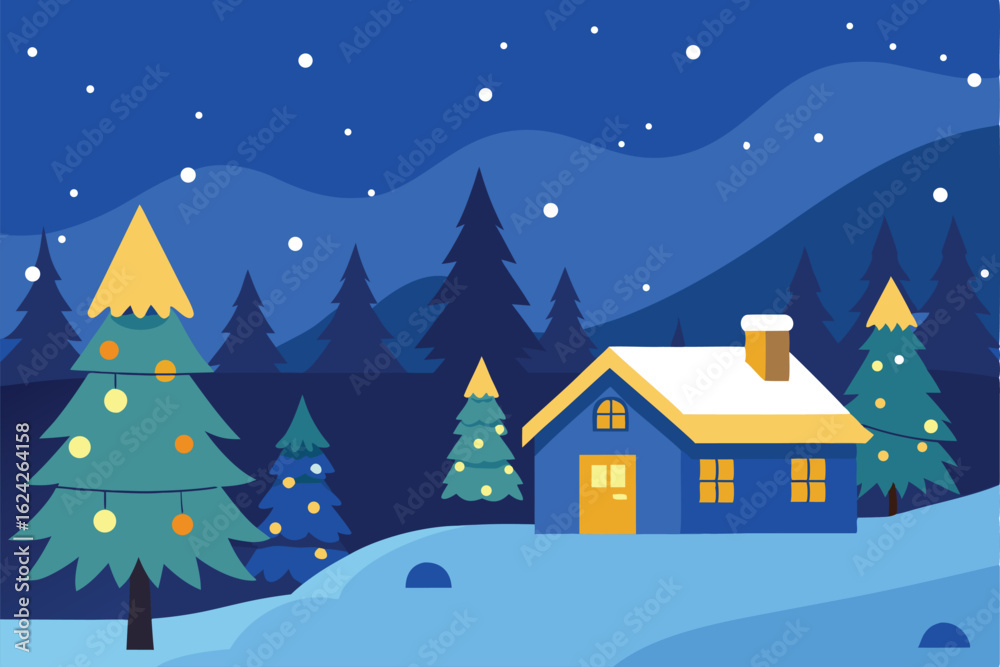 Fototapeta premium peaceful christmas scenery featuring a snow cover.eps