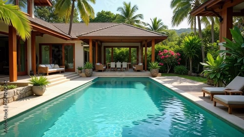 Wallpaper Mural Experience Tropical Luxury Slow Motion Pan of a Home with Pool and Patio in Stunning 4k video footage for vacation rentals and real estate marketing Torontodigital.ca