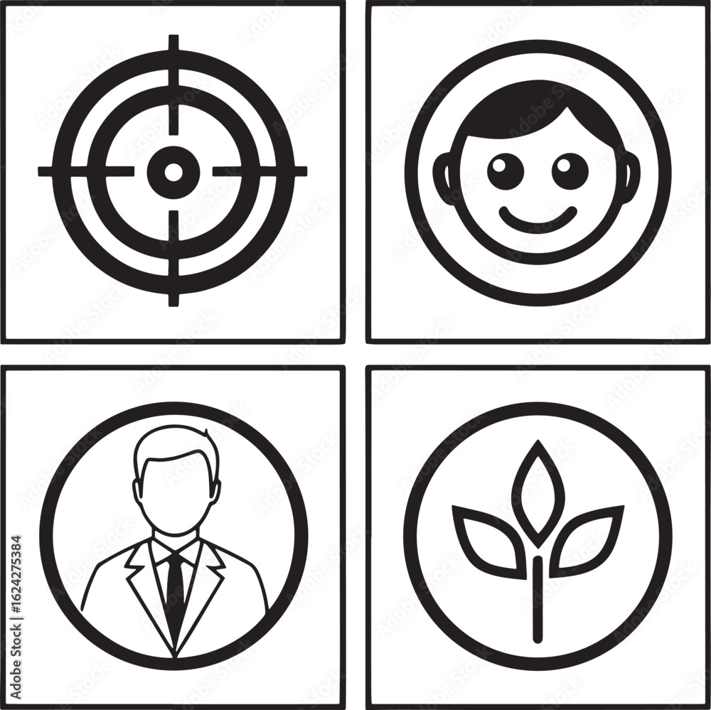 Obraz premium Business concept icons for targeting different demographics