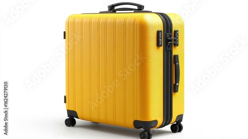 Wallpaper Mural Bright yellow suitcase isolated on white background Torontodigital.ca