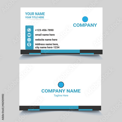 Clean Blue and White Business Card
