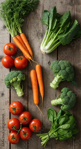 Assortment fresh vegetables display