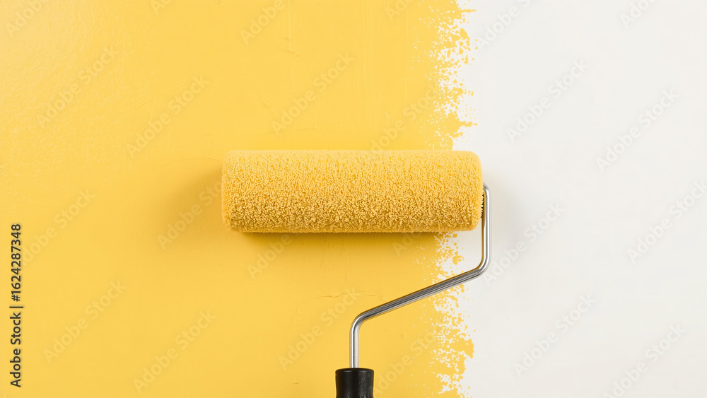 Obraz premium Paint Roller Strokes on White Background - Isolated Realistic Series