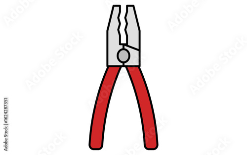 Simple and cute line icon of pliers tool for car maintenance and repair illustration