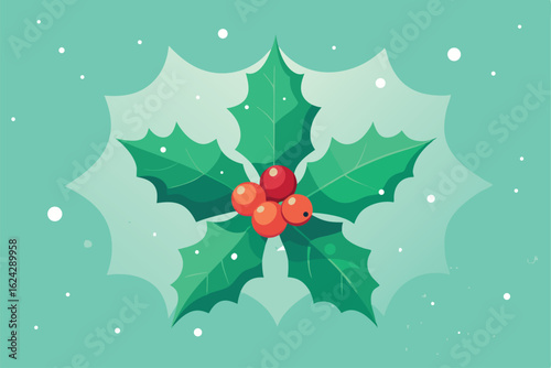 watercolor holly wallpaper featuring soft green le.eps