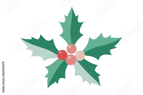 watercolor style holly sprigs with soft textures  (1).eps