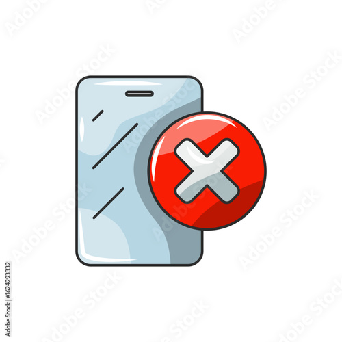 Digital Detox Icon, Unplug Technology Addiction Symbol.