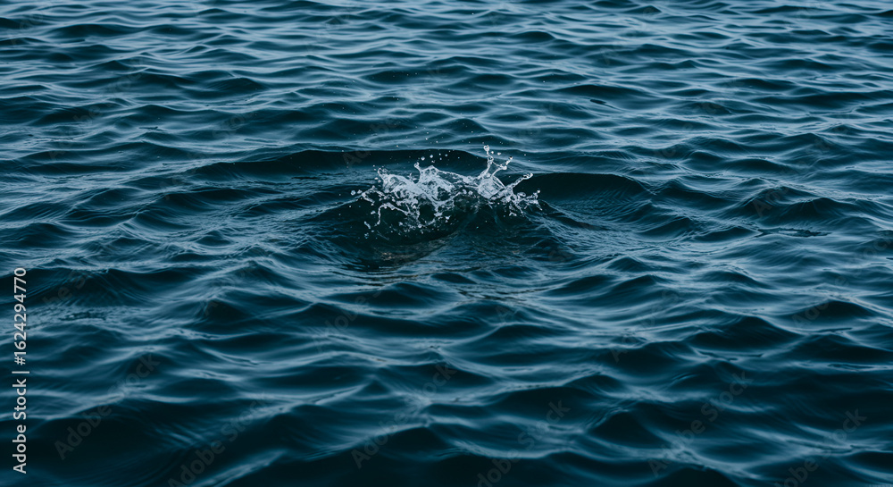 Naklejka premium Dark ocean water with a splash