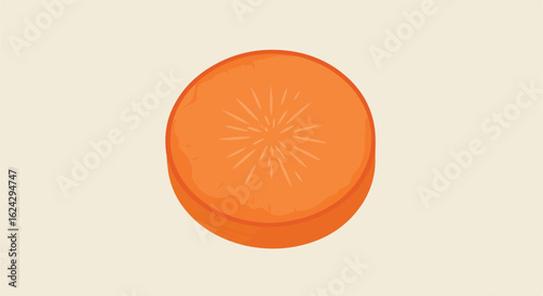 Isolated carrot slice on white used for diet blogs or cooking education