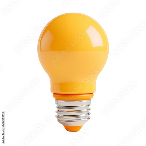 light bulb icon cartoon plastic style minimal, 3d isolated on transparent background, Clipart png