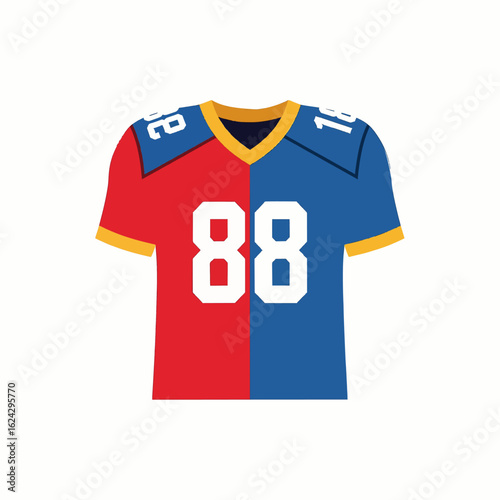 American Football Jersey Icon with Bold Numbers