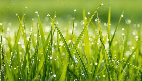 Morning Dew on Lush Green Grass