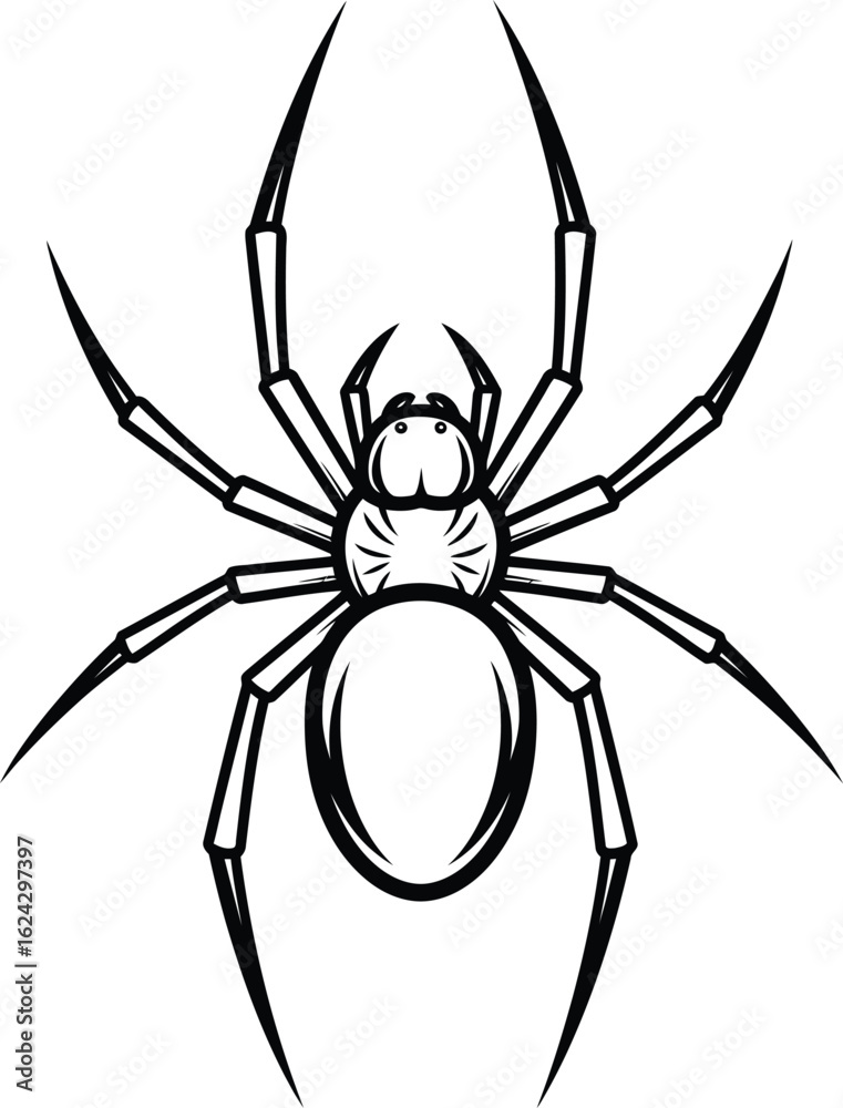 Obraz premium Detailed outline of a spider in silhouette