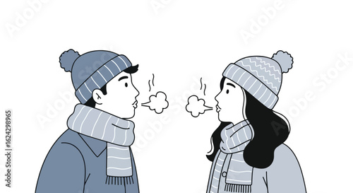 Winter Breath: Cold Air Exchange Illustration