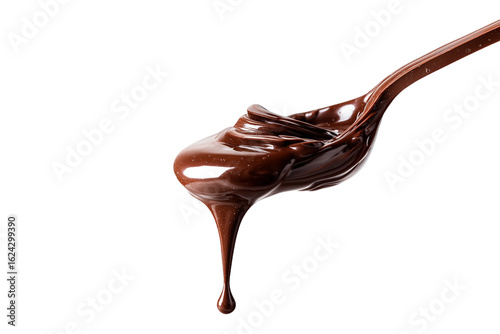 Pouring chocolate dripping isolated on transparent background, Clipart png