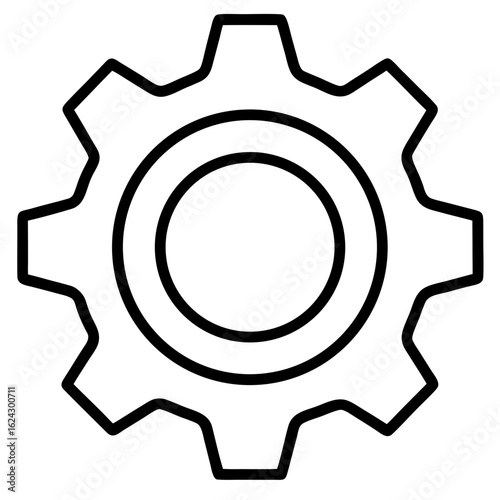 Simple black outline of a gear cogwheel