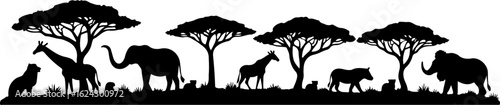African Safari Silhouettes vector bundle