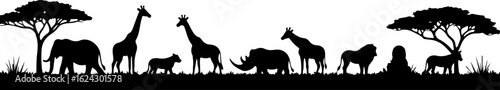 African Safari Silhouettes vector bundle