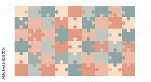 Pastel Puzzle Pieces Forming Solution in White Background for Website or App